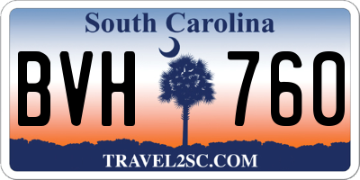 SC license plate BVH760