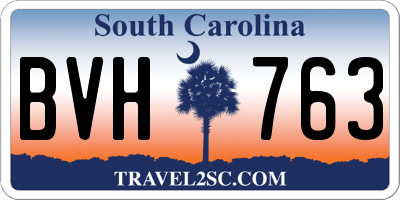 SC license plate BVH763