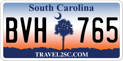 SC license plate BVH765