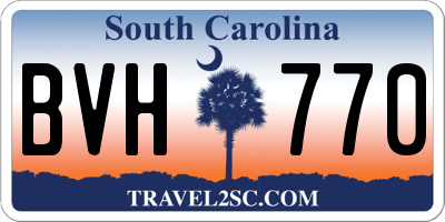 SC license plate BVH770