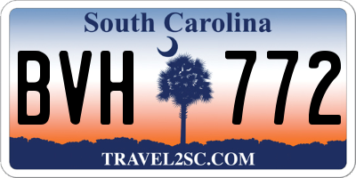 SC license plate BVH772