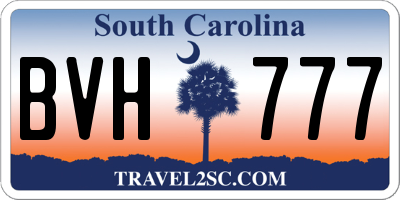 SC license plate BVH777