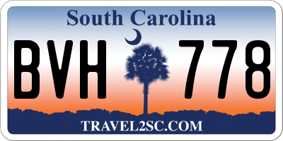 SC license plate BVH778