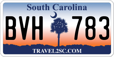 SC license plate BVH783