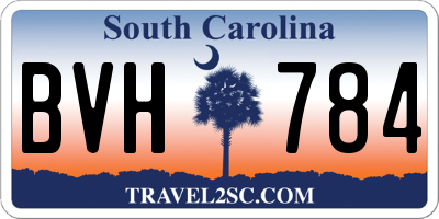 SC license plate BVH784