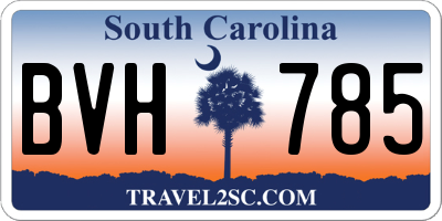 SC license plate BVH785