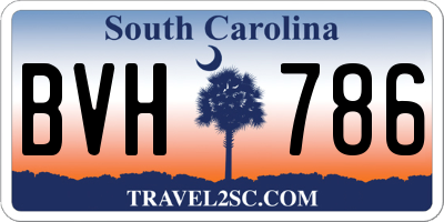 SC license plate BVH786