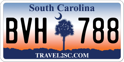 SC license plate BVH788