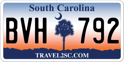 SC license plate BVH792