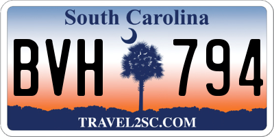 SC license plate BVH794