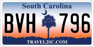 SC license plate BVH796