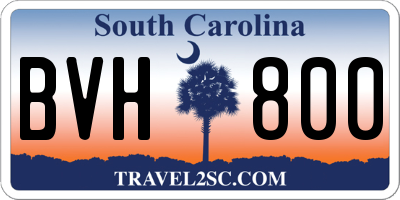 SC license plate BVH800