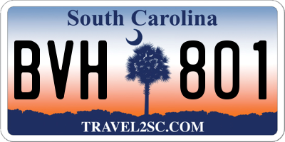 SC license plate BVH801