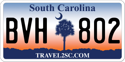 SC license plate BVH802