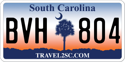 SC license plate BVH804