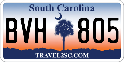 SC license plate BVH805