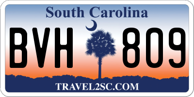 SC license plate BVH809