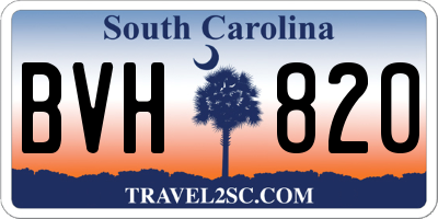 SC license plate BVH820