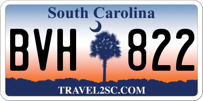 SC license plate BVH822