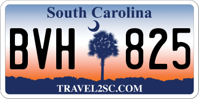 SC license plate BVH825