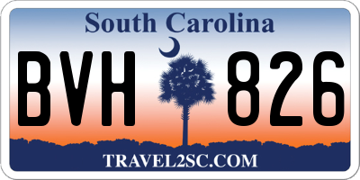 SC license plate BVH826