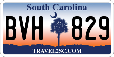 SC license plate BVH829