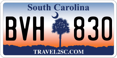 SC license plate BVH830