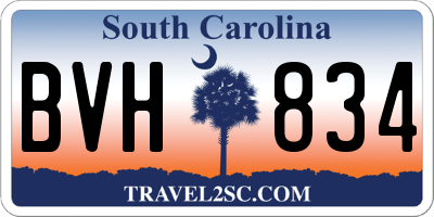 SC license plate BVH834