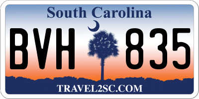 SC license plate BVH835