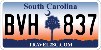 SC license plate BVH837