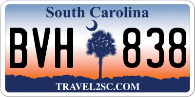 SC license plate BVH838