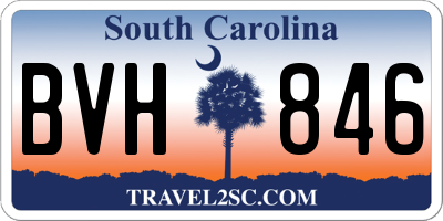SC license plate BVH846