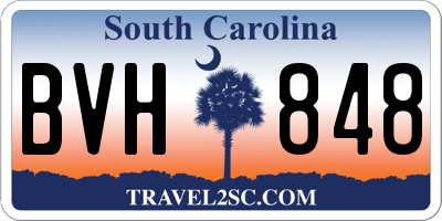 SC license plate BVH848
