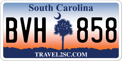 SC license plate BVH858