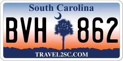 SC license plate BVH862