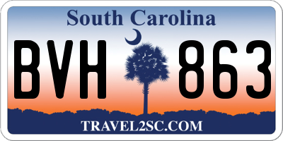 SC license plate BVH863