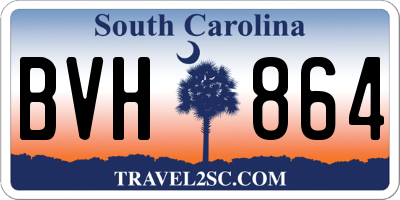 SC license plate BVH864