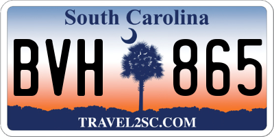 SC license plate BVH865
