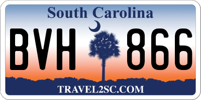 SC license plate BVH866
