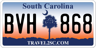 SC license plate BVH868