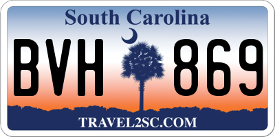 SC license plate BVH869