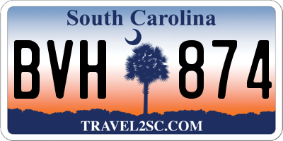 SC license plate BVH874