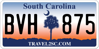 SC license plate BVH875