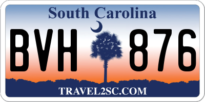SC license plate BVH876