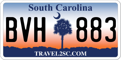SC license plate BVH883