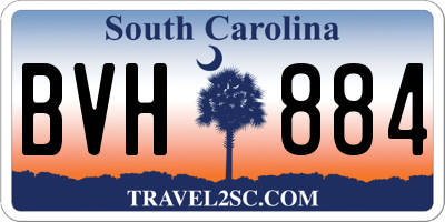 SC license plate BVH884