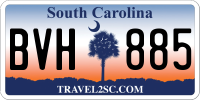 SC license plate BVH885