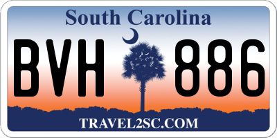 SC license plate BVH886
