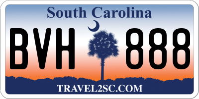 SC license plate BVH888