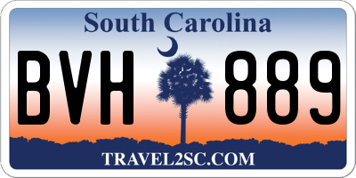 SC license plate BVH889